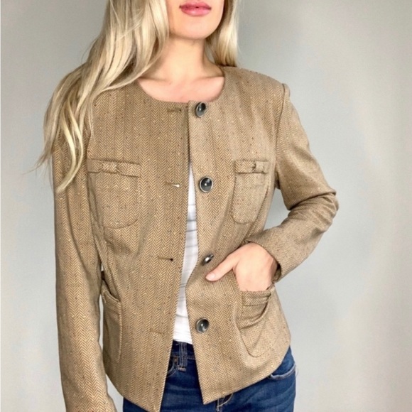 CAbi 3170 Women's Size M Penny Blazer Jacket Herringbone‎ Fleck English Country - Picture 1 of 11